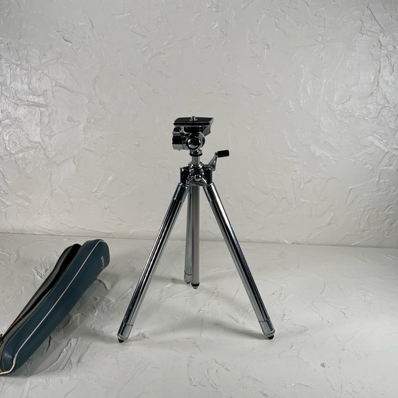 Vintage SUNSET tabletop Telescoping Chrome Tripod 10.5"-42.5" w/Case - Picture 1 of 16